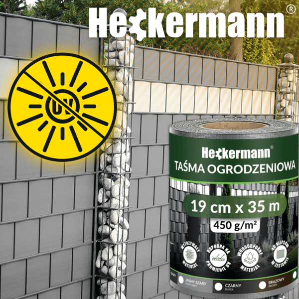 Heckermann Hegnstape 19cm x 35m - Lysegrå