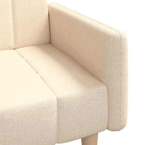 vidaXL 2-sits bäddsoffa, krämfärgad, klädd i tyg