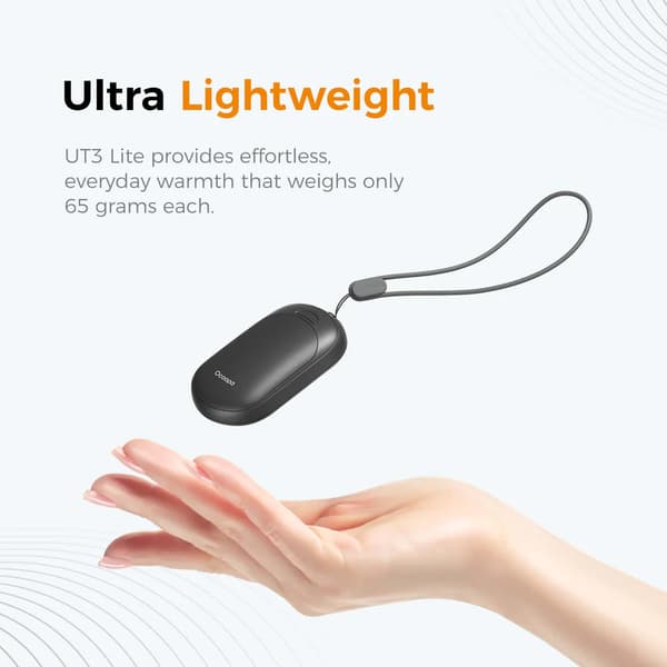 Ocoopa UT3 LITE elektroninen kädenlämmitin musta