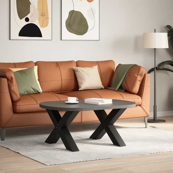 vidaXL X-formade soffbordsben 2 st svart stål