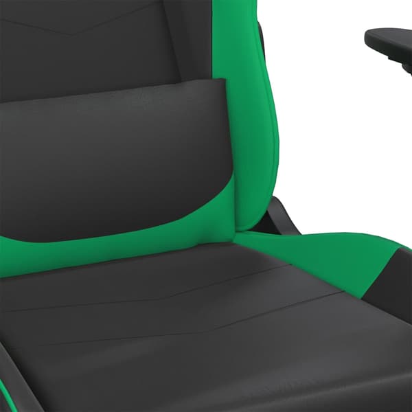 vidaXL gamingstol, sort og grøn, kunstlæder