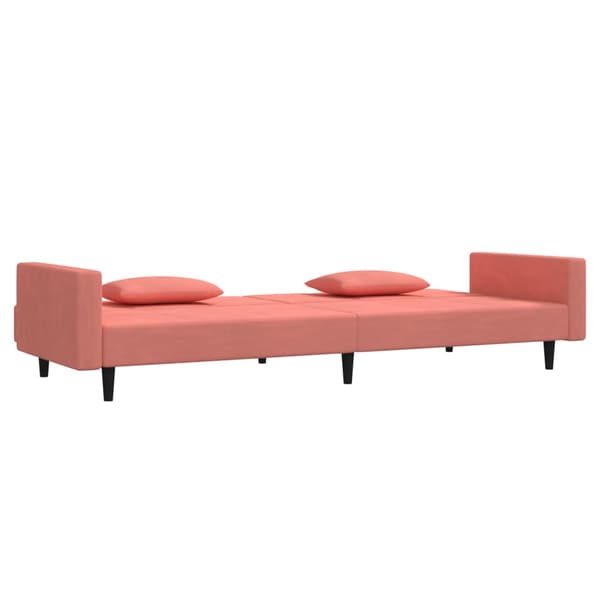 vidaXL 2-sitssoffa med 2 kuddar, rosa sammet