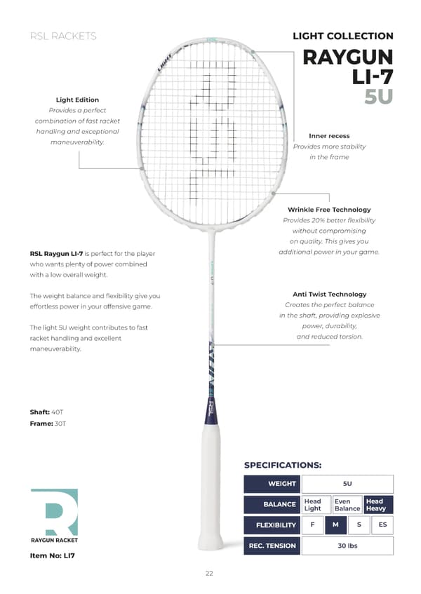 RSL Raygun Li-7 Badmintonketcher