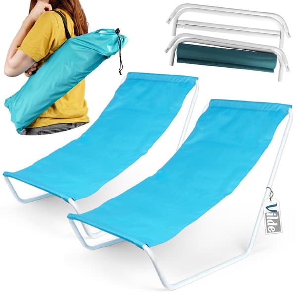 Foldbar strandstol 2 st