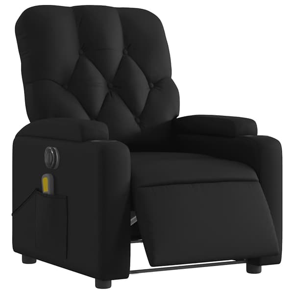 vidaXL elektrisk lænestol med massagefunktion, sort, kunstlæder