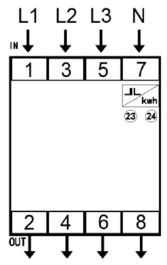 Trefas elmätare 3F 230V 100A VCX