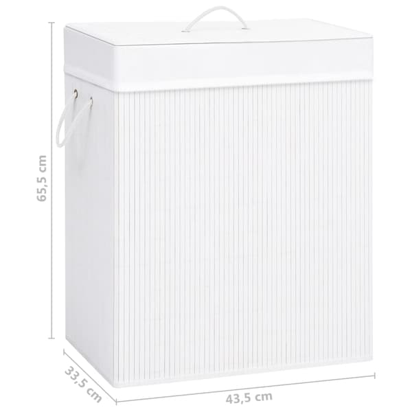 vidaXL Tvättkorg i bambu vit 83 l