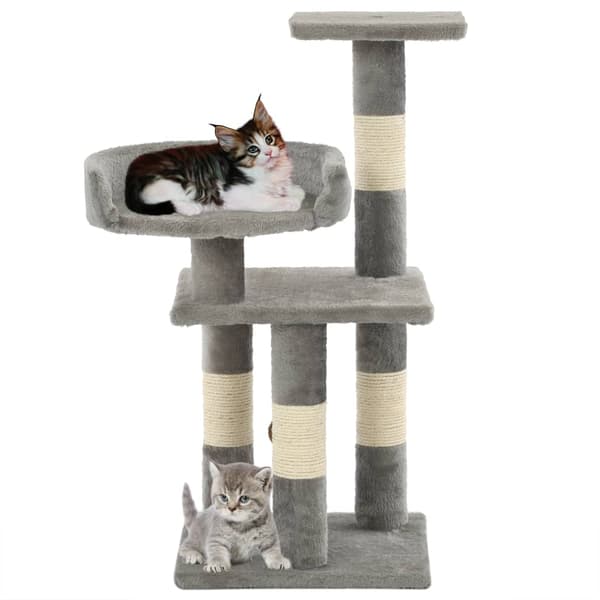vidaXL kradsetræ til katte med sisalstolper 65 cm grå