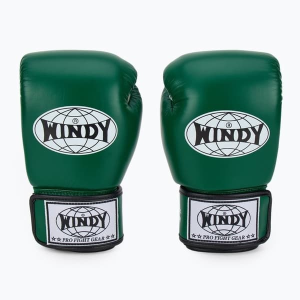 Windy Classic Boxningshandskar i Äkta Läder 14OZ Gröna