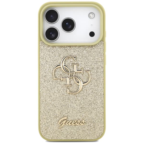 Guess Fixed Glitter Big 4G cover til iPhone 17 Pro guld