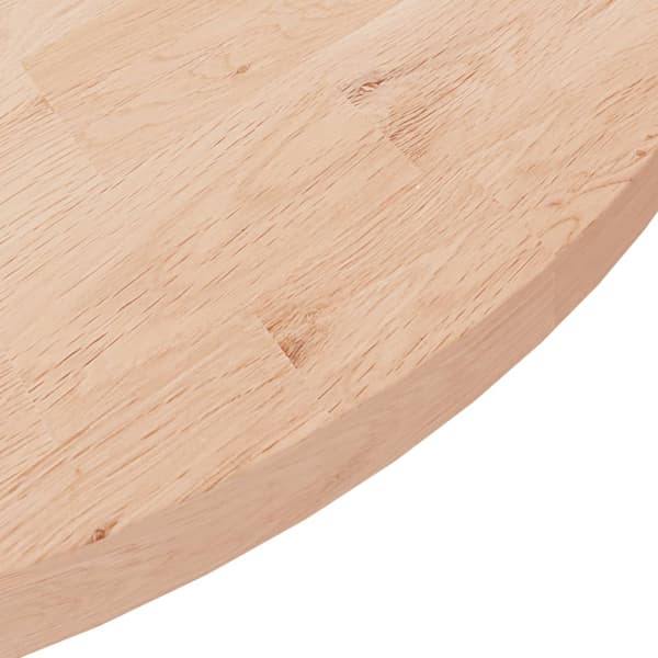vidaXL rund bordplade Ø90x2,5 cm rå egetræ