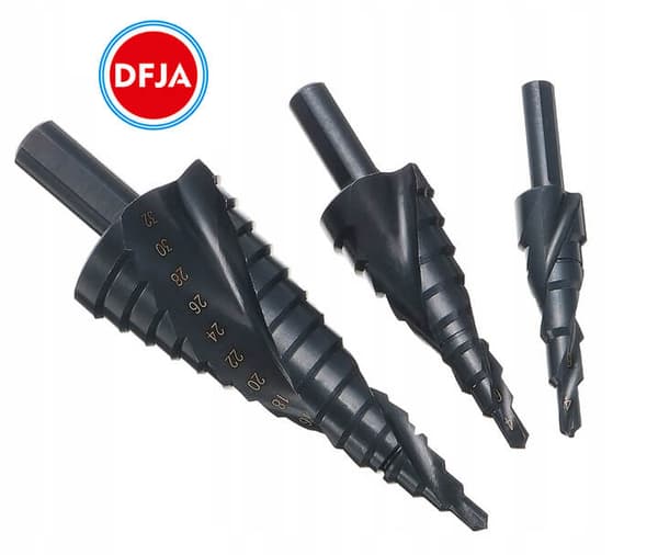 Stegkoniska borrbits, set om 3
