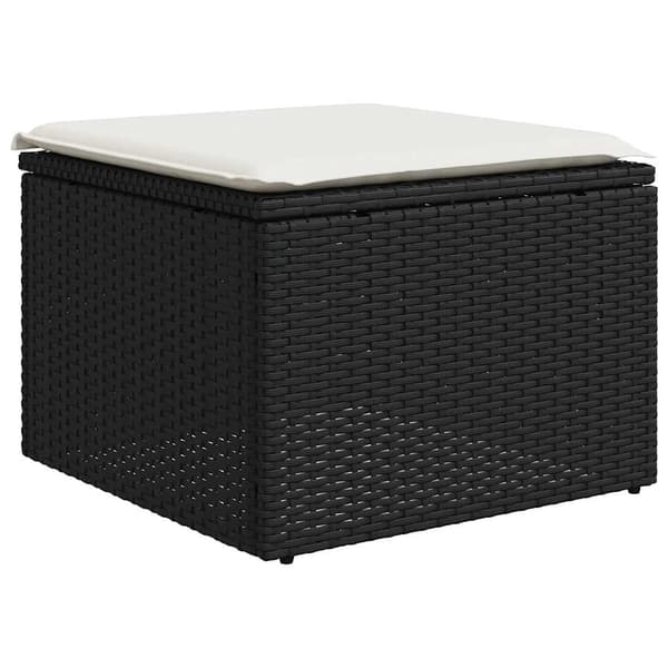 vidaXL 2-delt sofasæt med hynder, sort, polyrattan og akacie