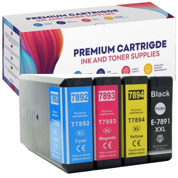 4x blækpatroner til Epson Epson WF-5110DW WorkForce Pro Sæt GP-E7895CMYK