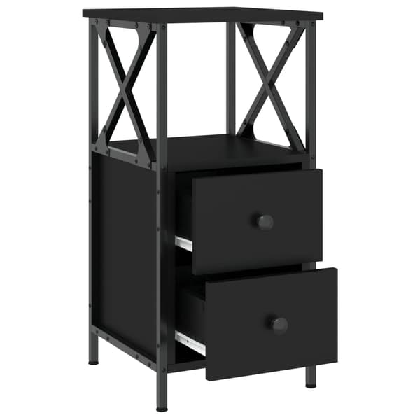 vidaXL sengebord, sort, 34x35,5x70 cm, træbaseret materiale