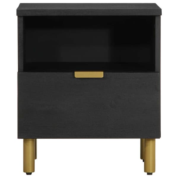vidaXL sengebord, sort, 40x33x46 cm, træbaseret materiale