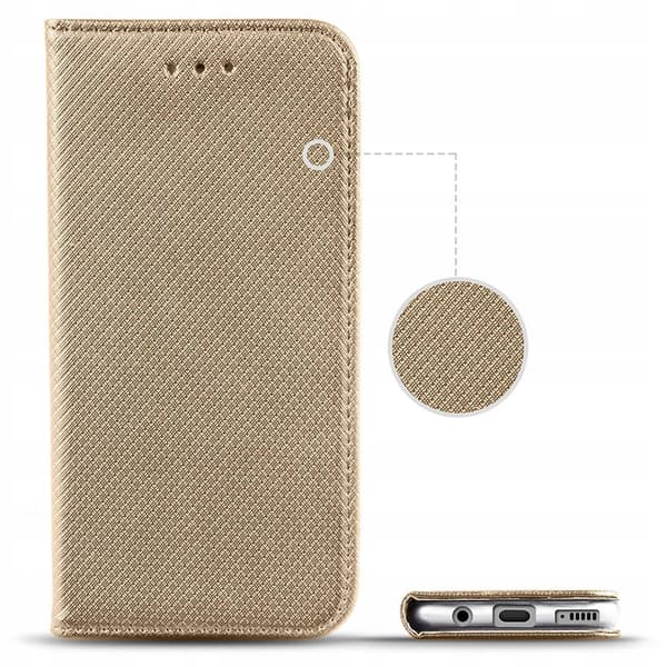 Fodral för APPLE iPhone 6 / 6s SMART BOOKFODRAL PLÅNBOK GULD + GLAS
