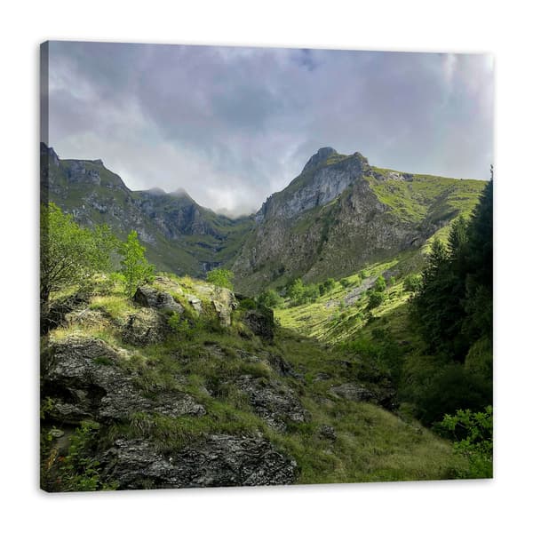 Lærredstryk Natur Bjerge 40x40 cm
