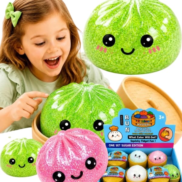 Anti-stress glitter dumpling i en ask DUMPLING MYSTERY SQUEEZE