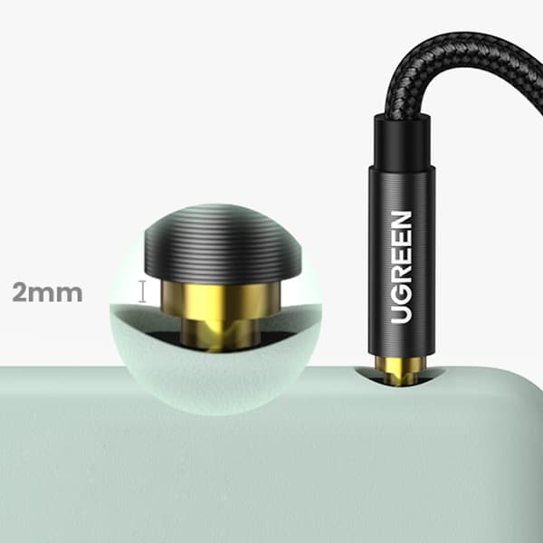 AUX-lydkabel, lige stik, minijack, 3,5 mm, 1 m, sort