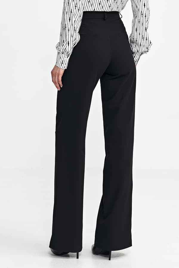 Bootcut-housut piilonapilla - musta, 36