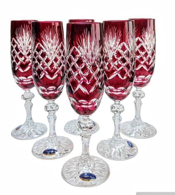 Rubin krystal champagneglas 150ml ananas