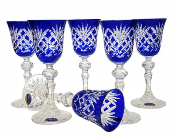 Koboltkrystal likørglas 60ml Ananas 6 stk.
