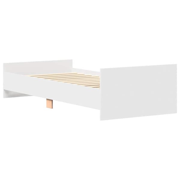 vidaXL Sängram vit 90x190 cm träbaserat material