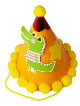 Dinosauriefödelsedagshatt med pompoms