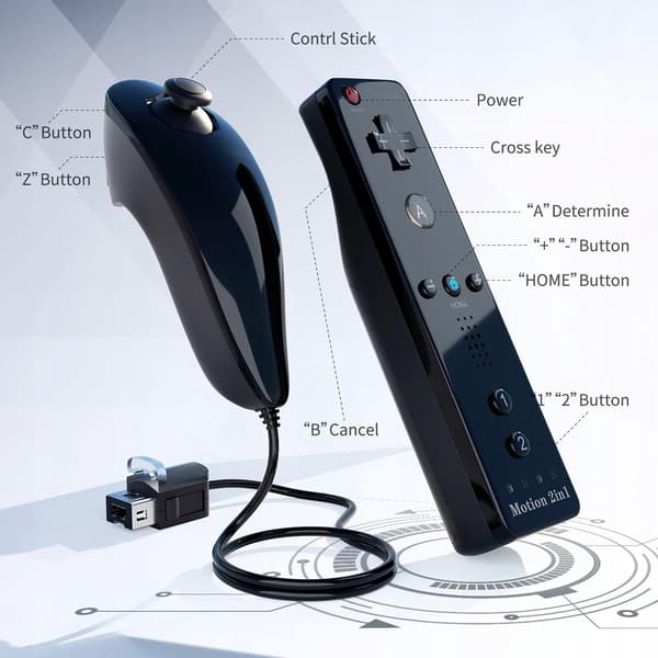 Wii Remote Nunchuck TechKen til Wii/Wii U