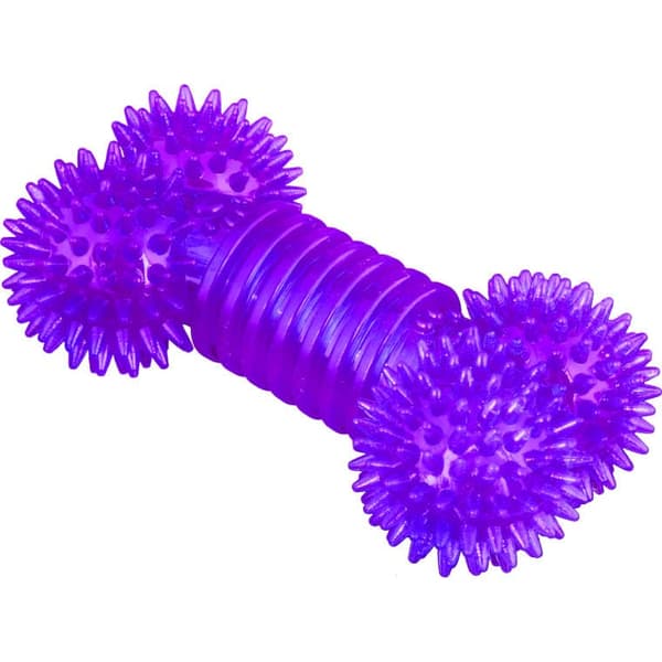 Lila benformade tuggbitar för hundar av säkert gummi
