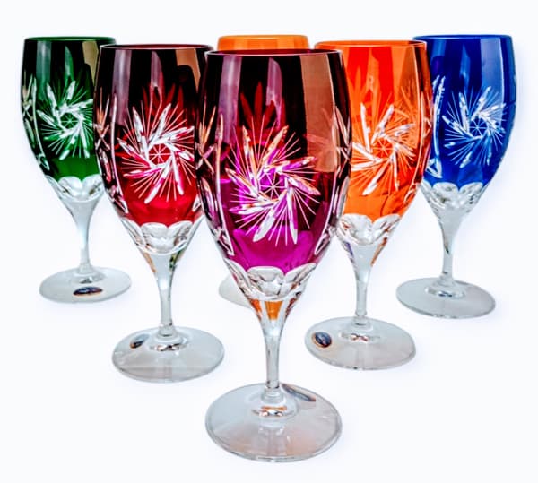 Färgglada kristallölglas 500 ml olivkvarn