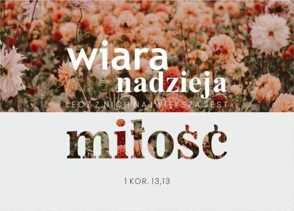 Kort - Tro, hopp, kärlek - blommor