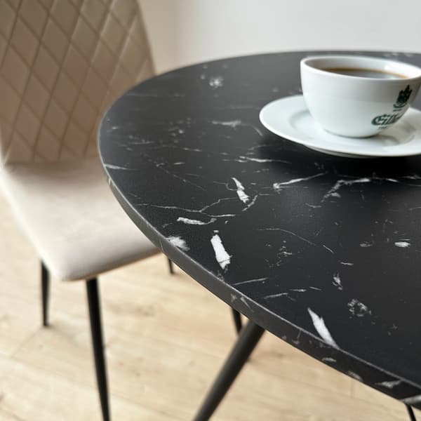 PARIS BLACK DTW rundt bord 80 cm sort marmor