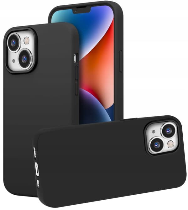 MAT SORT BAGSIDER til Apple iPhone 14 + 9H GLAS