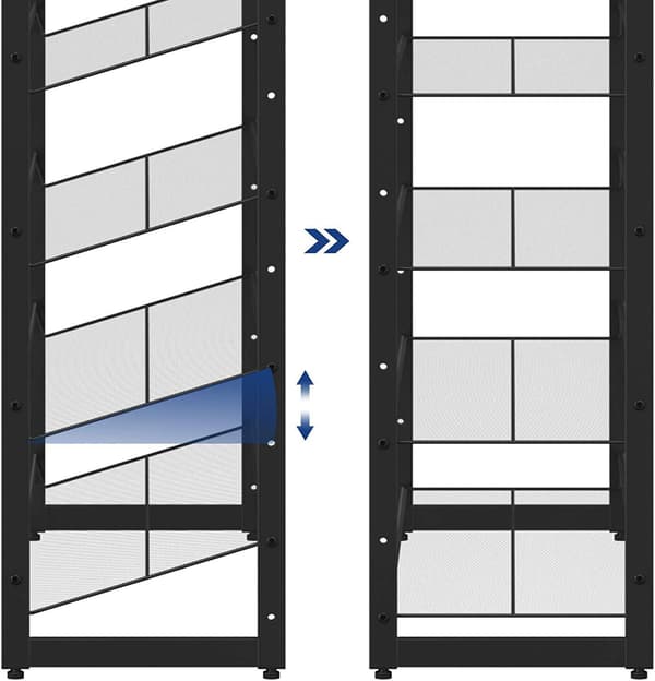 Musta modulaarinen kenkäkaappi 223 cm