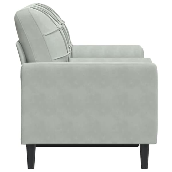 vidaXL 2-sitssoffa med kuddar ljusgrå 120 cm sammet