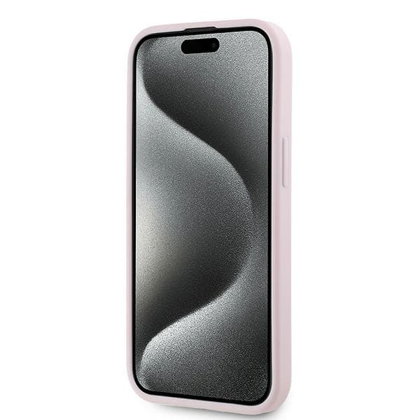 Karl Lagerfeld Diagonal Quilted Script iPhone 15-skal, Rosa