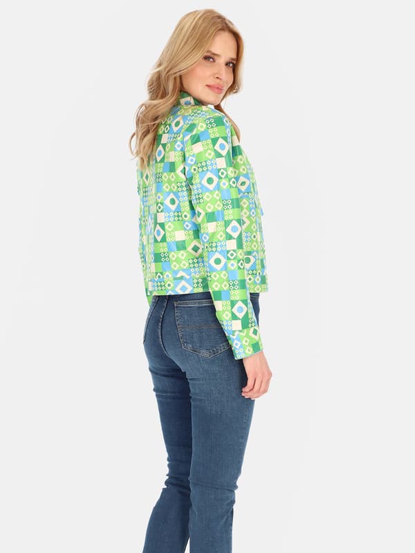 KORT DAMJACKA MED GEOMETRISKA MÖNSTER