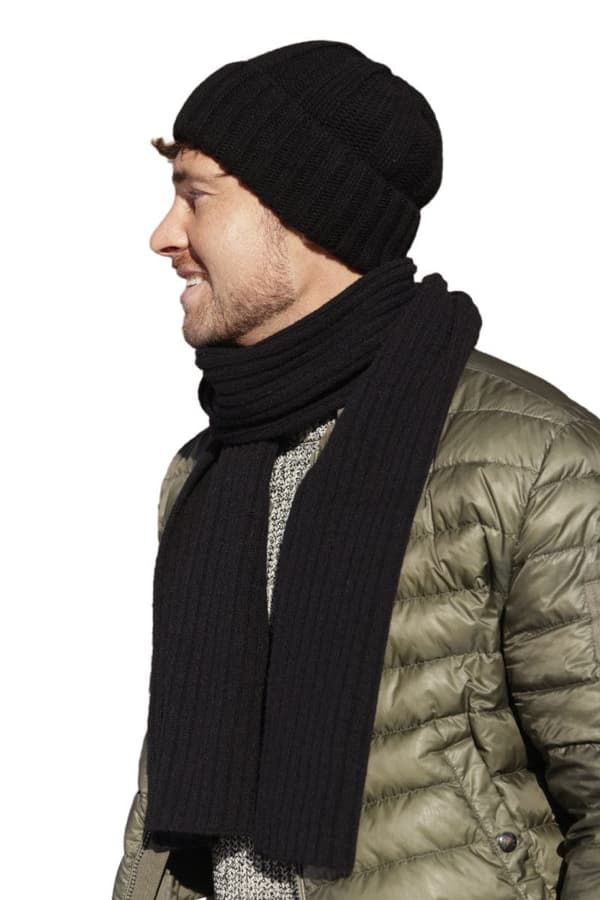 BEN - svart herrhatt, 80% ull, ribbad mudd