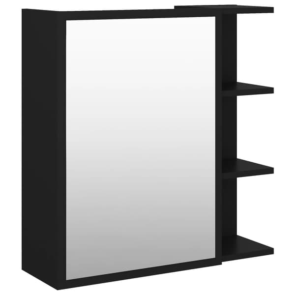 vidaXL spejlskab sort 62,5 x 20,5 x 64 cm spånplade