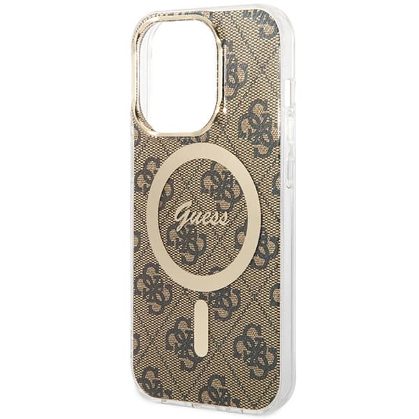 Guess IML 4G MagSafe-etui til iPhone 15 Pro, brun