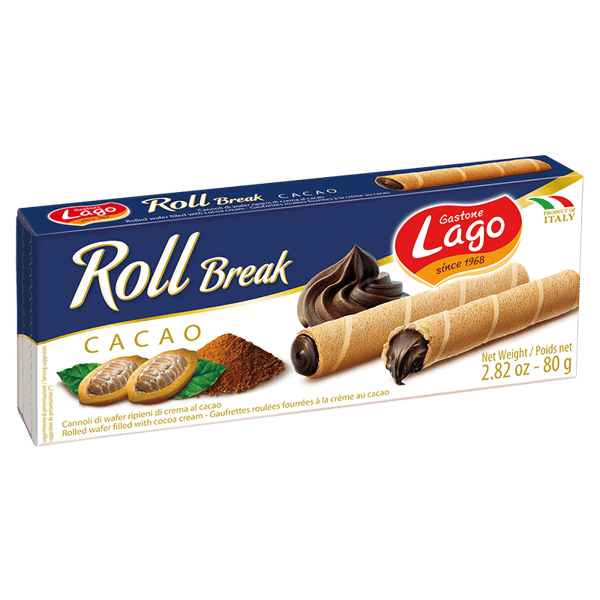Roll Break Kakaokrämkakor 80g - Lago