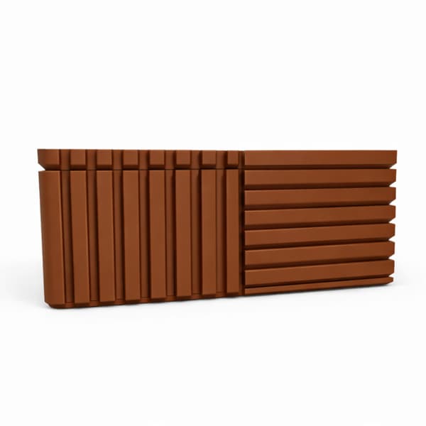 Brun rillet organizer-boks med låg til småting til kontoret