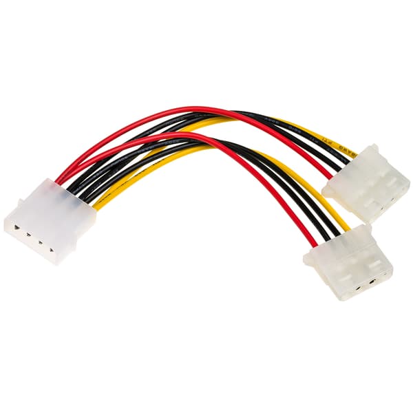 Molex-kabel - 2x Molex Akyga AK-CA-15 drevstrømkabel 15cm