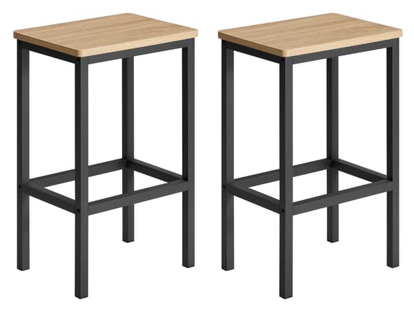Loft Barstolar - Sonoma Ek / Svart Rektangulär 65 cm