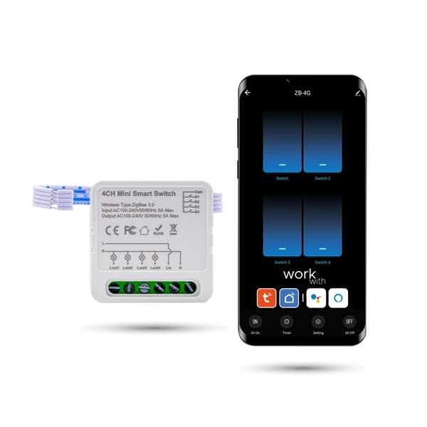 TUYA 4-kanals Zigbee-belysningscontroller