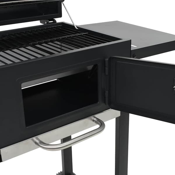 vidaXL kulgrill med nederste hylde, sort