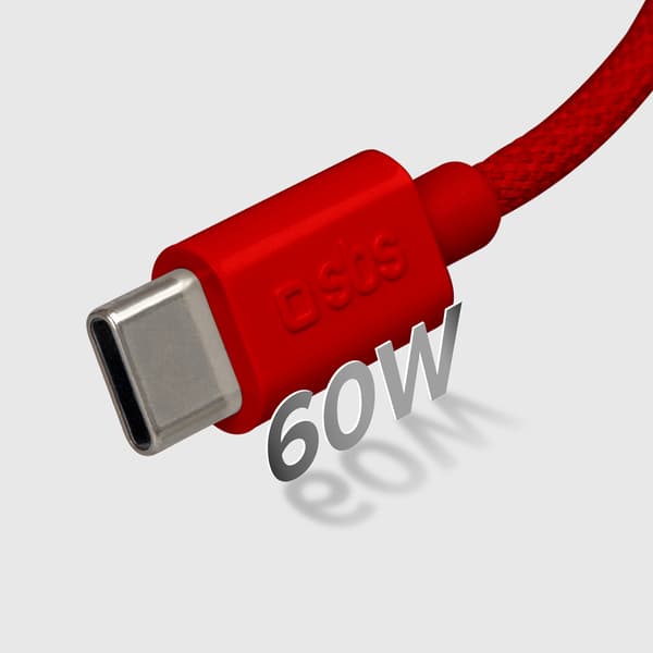 USB-C 60W Punottu Kaapeli 1.5m - Punainen