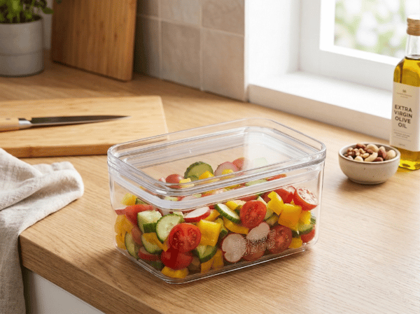 REKTANGULÆR PLASTIK KRYSTAL MADOPBEVARINGSBEKÆMPER 1 L